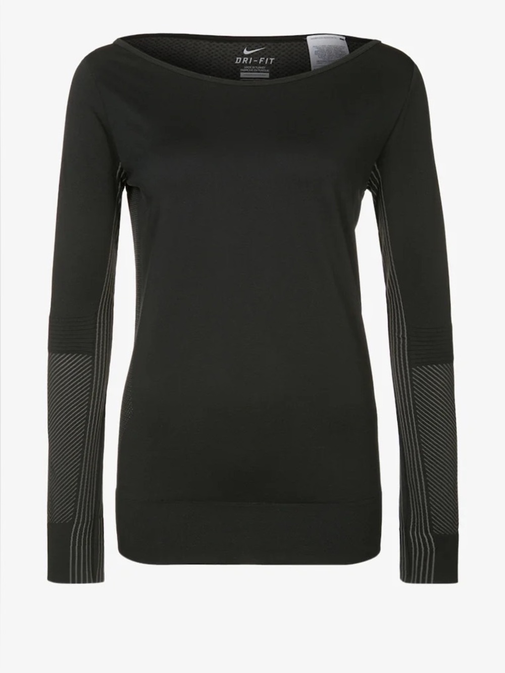 Nike Dri-Fit Epic Knit Crew Black Long Sleeve Running Top